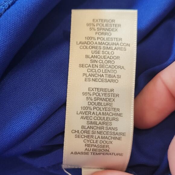 Eliza J Blue Sheath Dress with Cuffed Short Sleeves - Picture 10 of 11